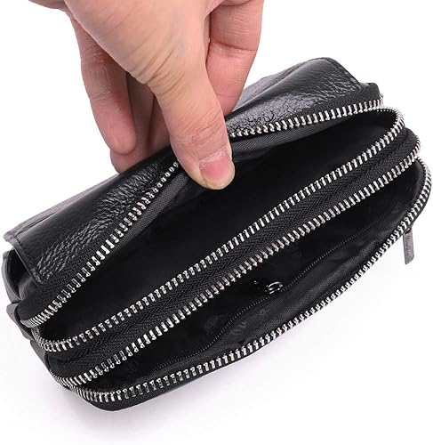 Miniatura 5 de Leather Waist Pack Belt Holster for Men Women Clip Holder Outdoor Travel Cover Pouch Purse Fanny Bag Cell Phone Case