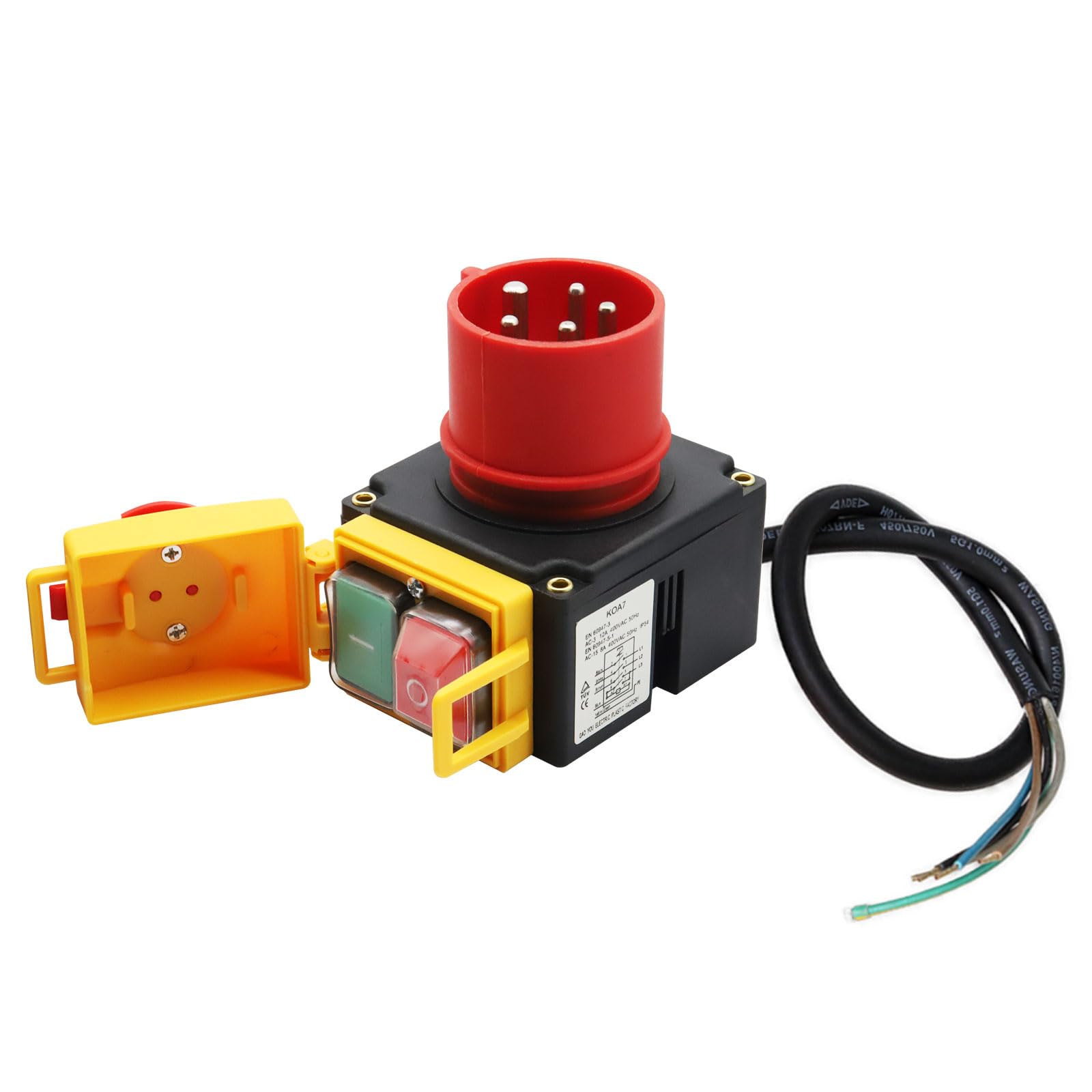 Interruttore a Macchina 400V Binghe 3 fasi 400V interruttore di emergenza, Interruttore di Sicurezza, Interruttore Elettromagnetico con spina CEE/impermeabile/commutatore di fase, Identico a KOA7