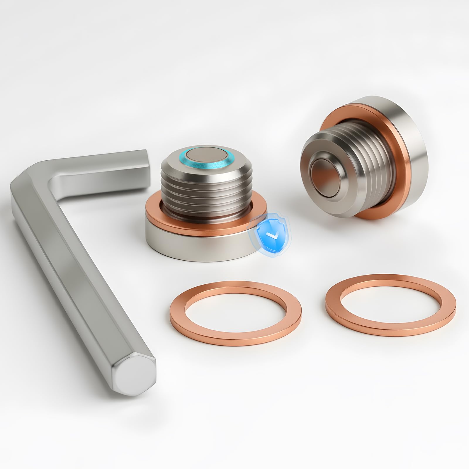 DEEFILL 2PCS Stainless Steel Magnetic Main/Rear Gearcase Transmission Oil Fill/Drain Plug Fit for Polaris Sportsman, RZR, Ranger, Scrambler, ACE,