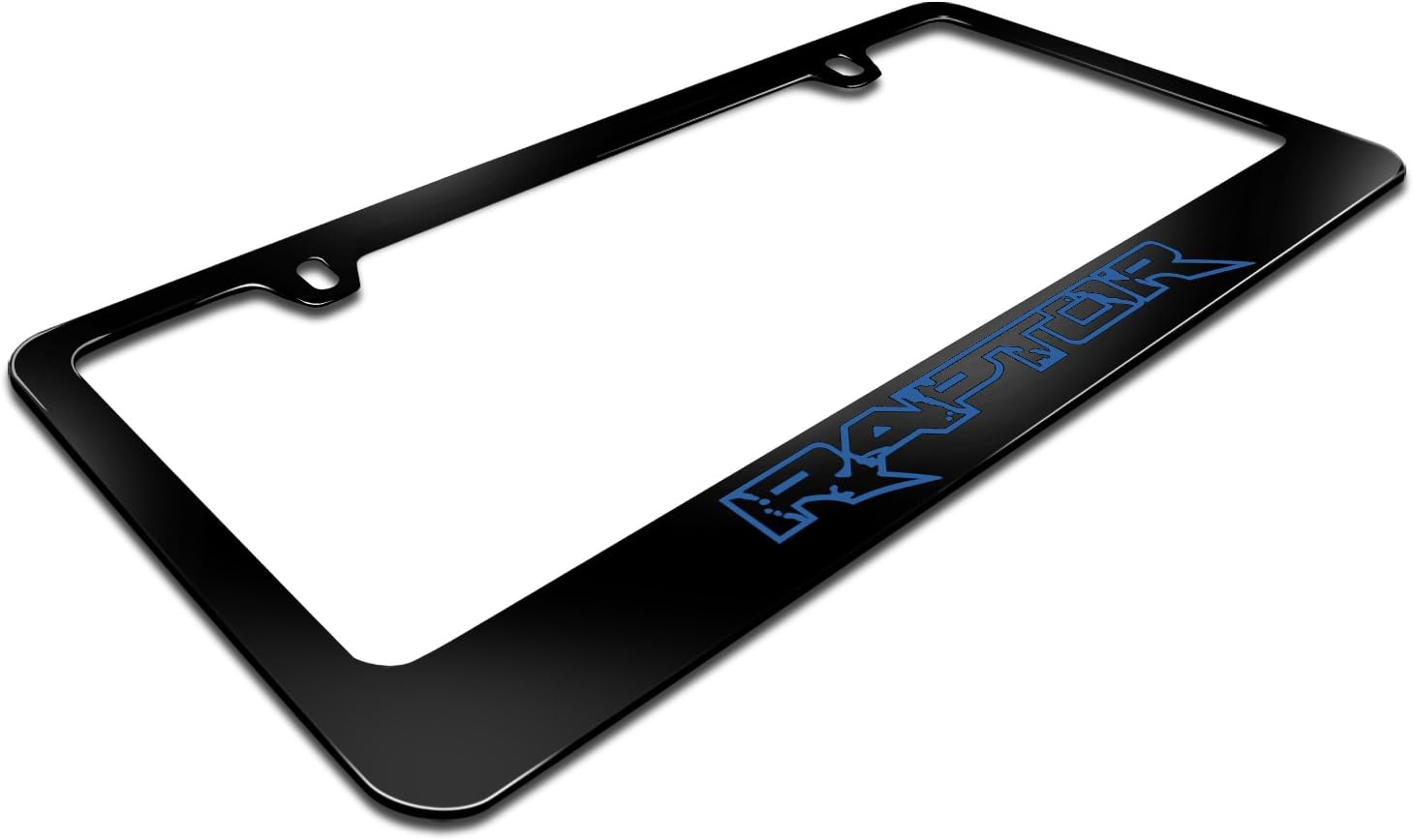 iPick Image Made for Ford F-150 Raptor Outline in Blue Black Metal License Plate Frame