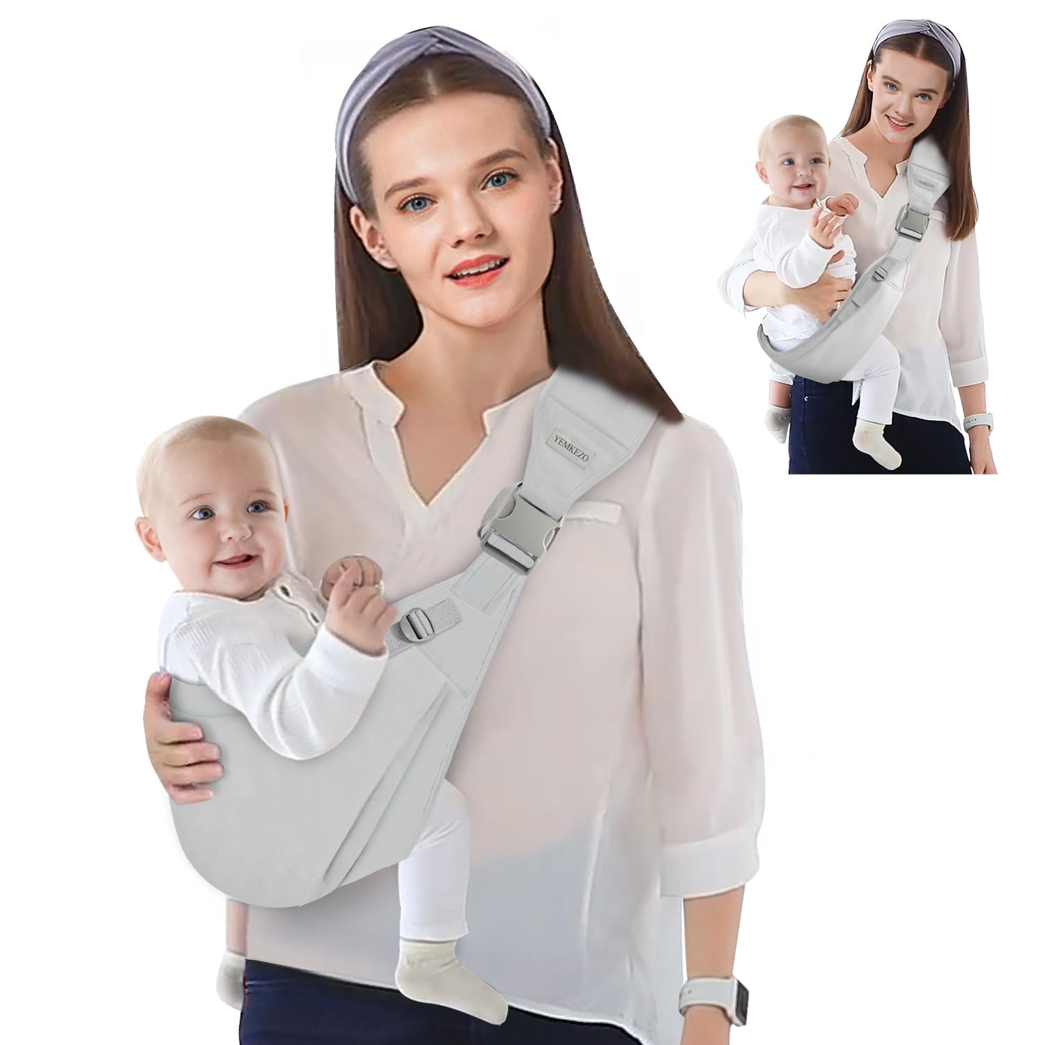 Baby Sling Carrier Newborn to Toddler,Updated Adjustable One Shoulder Labor-Saving Baby Holder Carrier,Tollder Sling Carrying 7-45 lbs