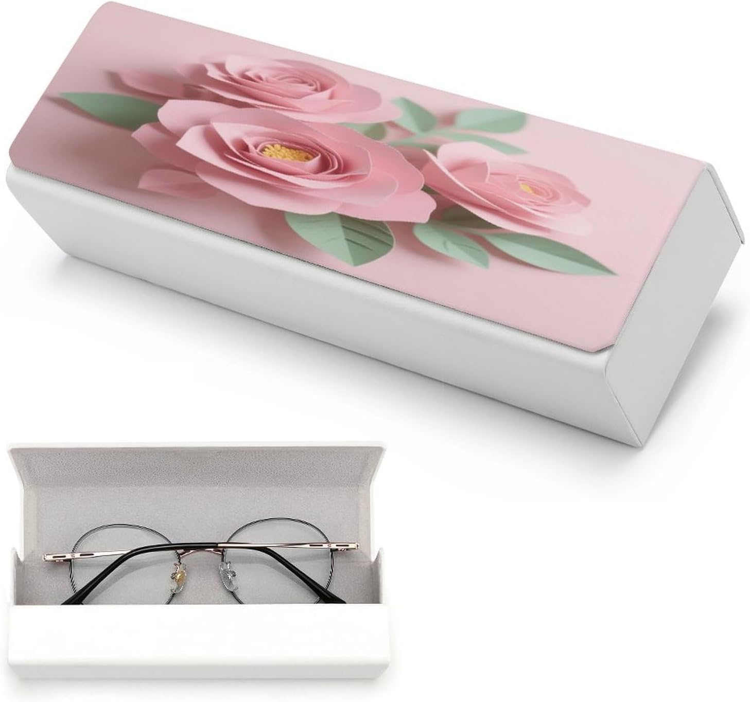 Leather Hard Shell Glasses Case, Portable Travel Sunglasses Case image 5
