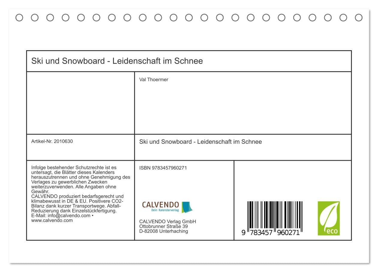 Ski und Snowboard - Leidenschaft im Schnee (Tischkalender 2026 DIN A5 quer), CALVENDO Monatskalender: Ein ganzes Jahr lang das Hochgefühl des Wintersports