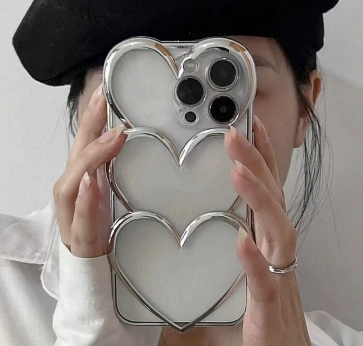 Amazon.co.jp: アイフォン12ケース トリプルハート 耐衝撃 おしゃれ