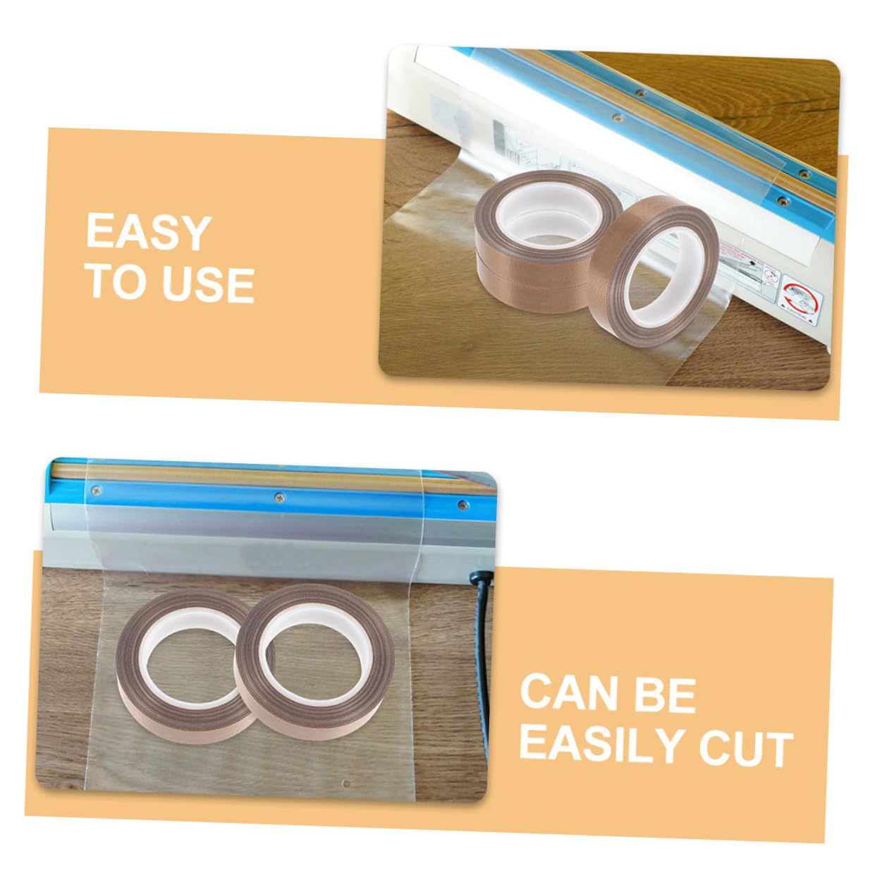 Cintas Aislantes 5 Rollos cinta de teflón cinta adhesiva máquina selladora cinta de sellado de ptfe cinta selladora cinta de máquina de sellado al vacío alimento Cazador de focas