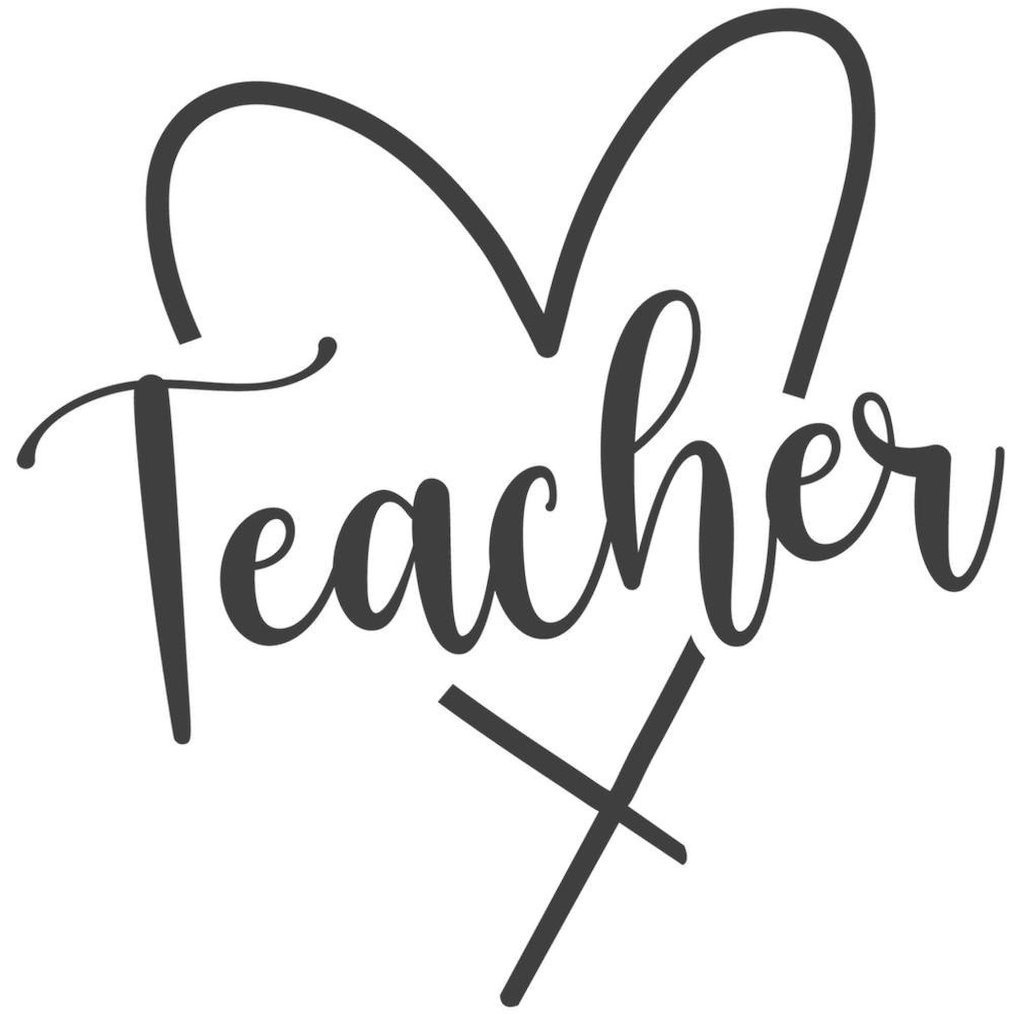 CafePress Teacher in Simple Doodle Heart Script Lettering Queen Duvet Cover, Printed Comforter Cover, Unique Bedding