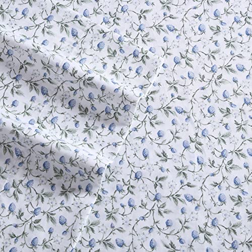 Image of Laura Ashley - King Sheet Set, Buttery-Soft Bed Sheets with a Naturally Silky Smooth Cotton Sateen Lightweight Feel - Matching Pillowcases & Fitted Sheet (Bramble Vine Green)