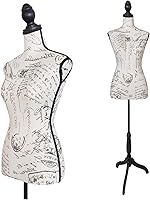 Vista 1 de Maniquí de costura para torso de vestido, cuerpo de maniquí femenino con base de trípode, altura ajustable de 58 a 67 pulgadas, forma de espuma