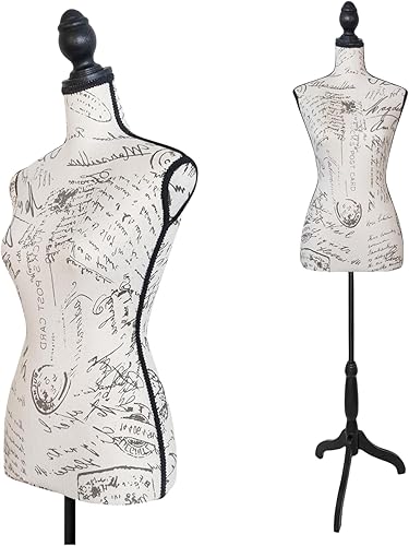 Miniatura 1 de Maniquí de costura para torso de vestido, cuerpo de maniquí femenino con base de trípode, altura ajustable de 58 a 67 pulgadas, forma de espuma para