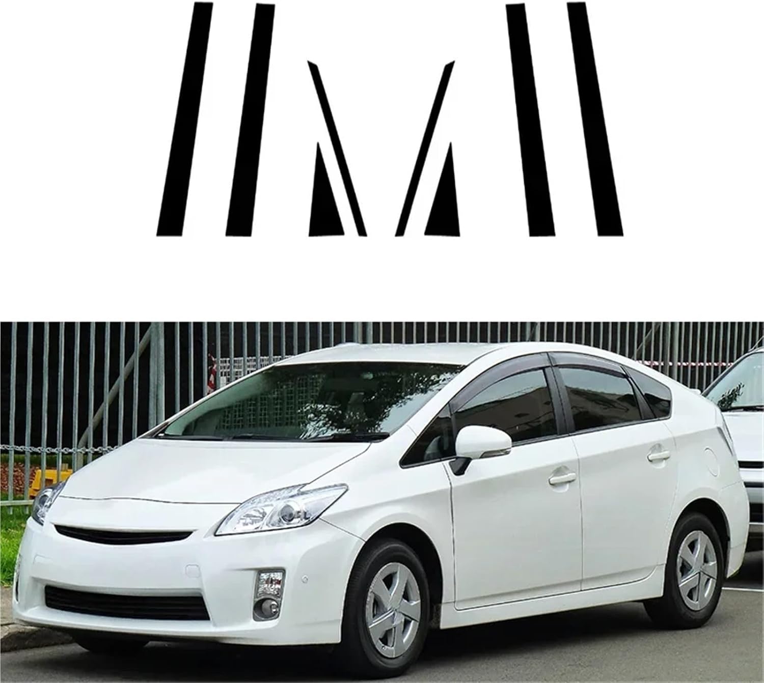 For Prius 2010-2015 Pillar Posts Window Trim Stickers Car