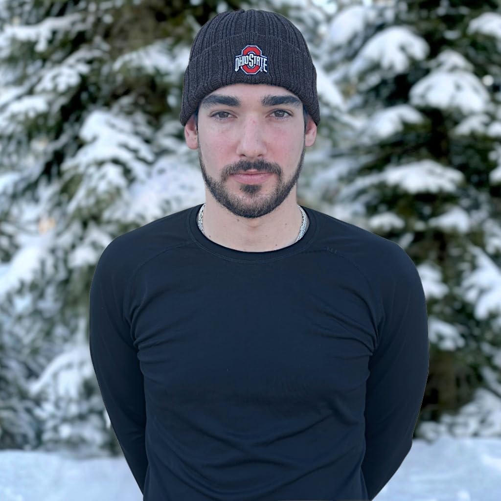 LogoFit Ribbed Cuffed Beanie for Men and Women - Unisex Winter Hat (Auburn) - Image 4