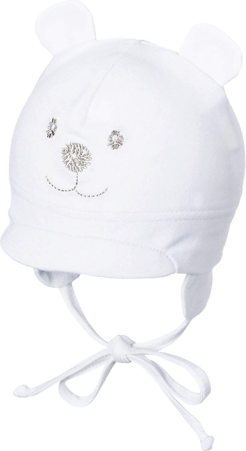 Sterntaler Berretto Con Visiera E Nastrino Con Fantasia Con Orsetto, Unisex, Età: 3-4 Mesi, Taglia: 39, Bianco - 4