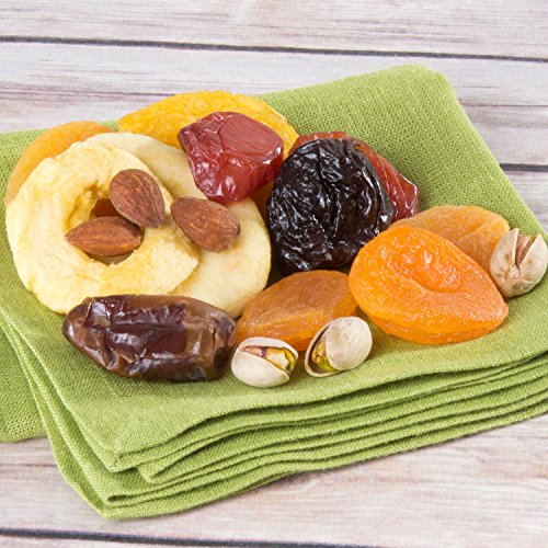 A Gift Inside Pacific Coast Classic Dried Fruit Tray Gift with Almonds and Pistachios for Holiday Birthday Healthy Snack Business Gourmet Food Platter 26 ounces