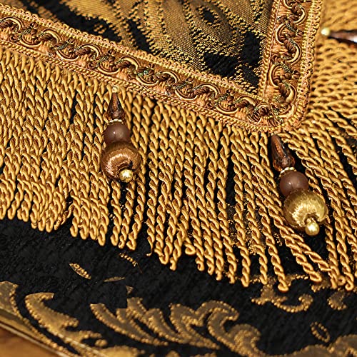 Loom And Mill B09PQMDP4R Luxury Chenille Table Runner 90 Inches Long, Black Damask Jacquard Table Runners thumb #4