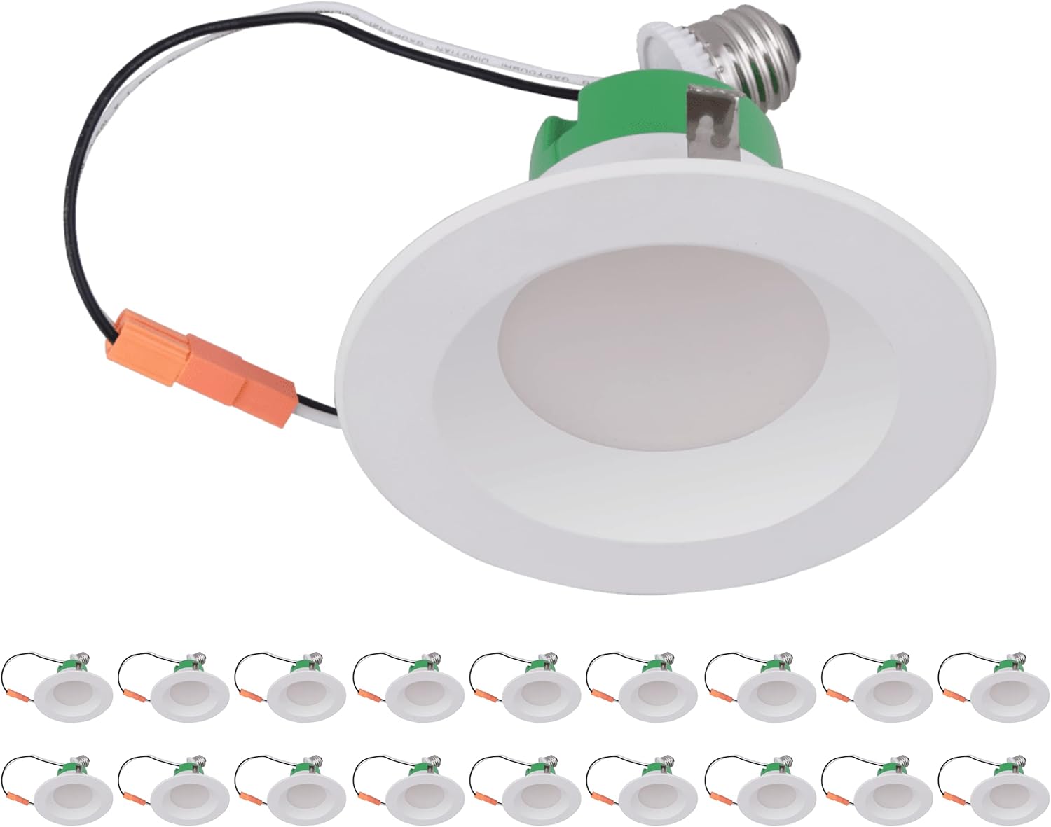 Perlglow 18 Pack 4 inch Retrofit Round Downlight Luminaire, White