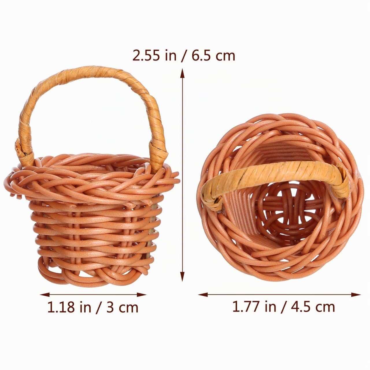 DOITOOL Mini cestini vimini, 30 Pezzi Cestini in Vimini con Manico Per Bomboniere Decorazioni Artigianali (6.5 X 3.5 x 3.5 cm).