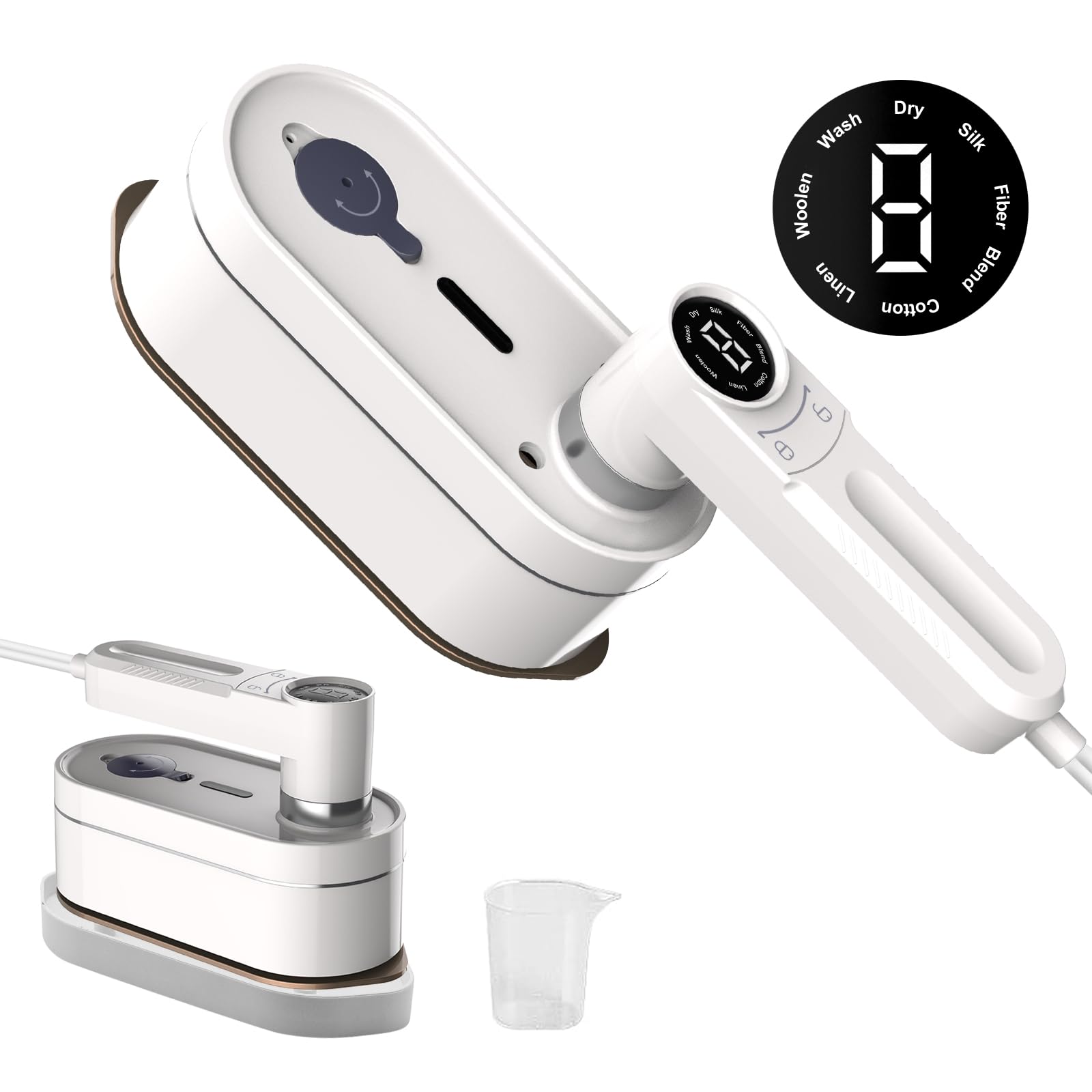 Mini Small Steam Iron - 1200W Portable Handheld Travel Steamer with 8 Heating Modes & 110ML Water Tank - 10s Fast Heat Up & 180° Rotating - Wet & Dry Use Travel Iron for Home Travel Use