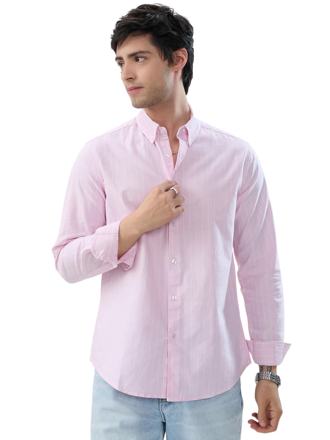 vastrado Pastel Pink Refined Pinstripe Oxford Button-Down Business Shirt-picture-47
