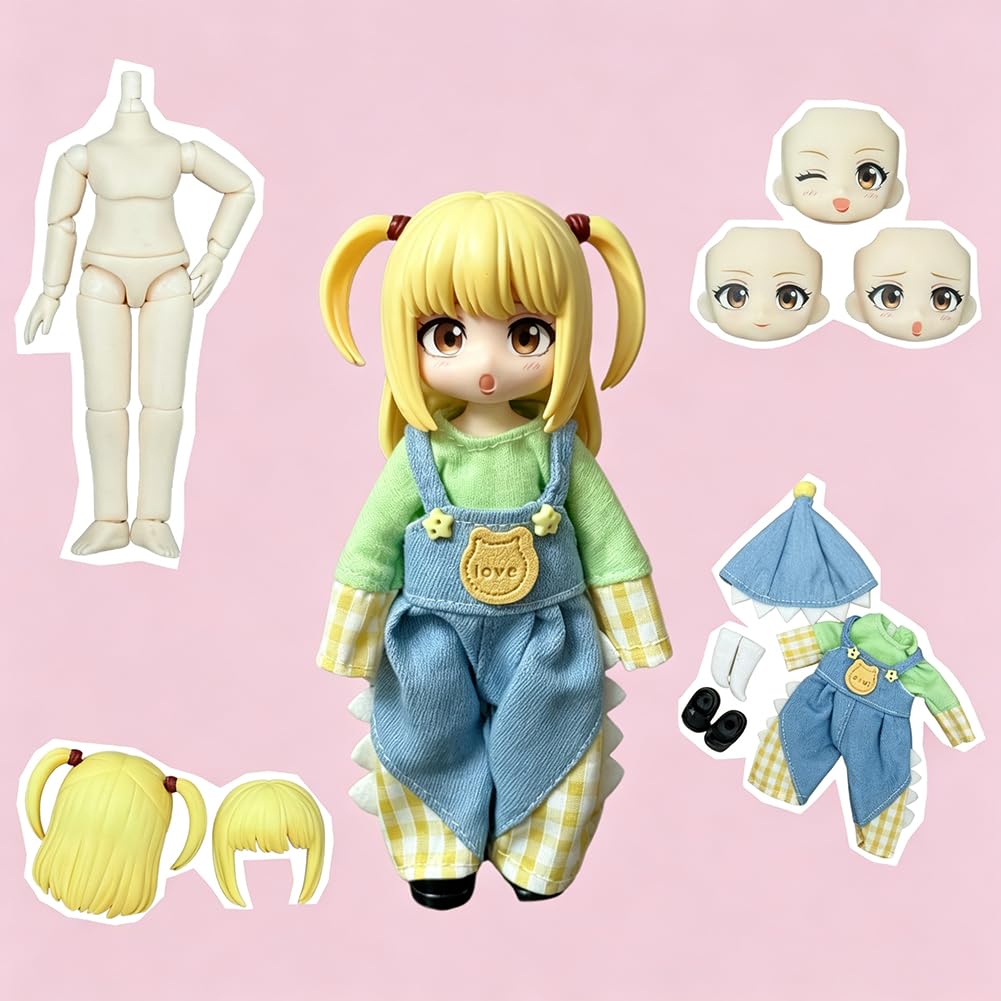 Amane - Figura de anime articulada, cara intercambiable, 14 cm
