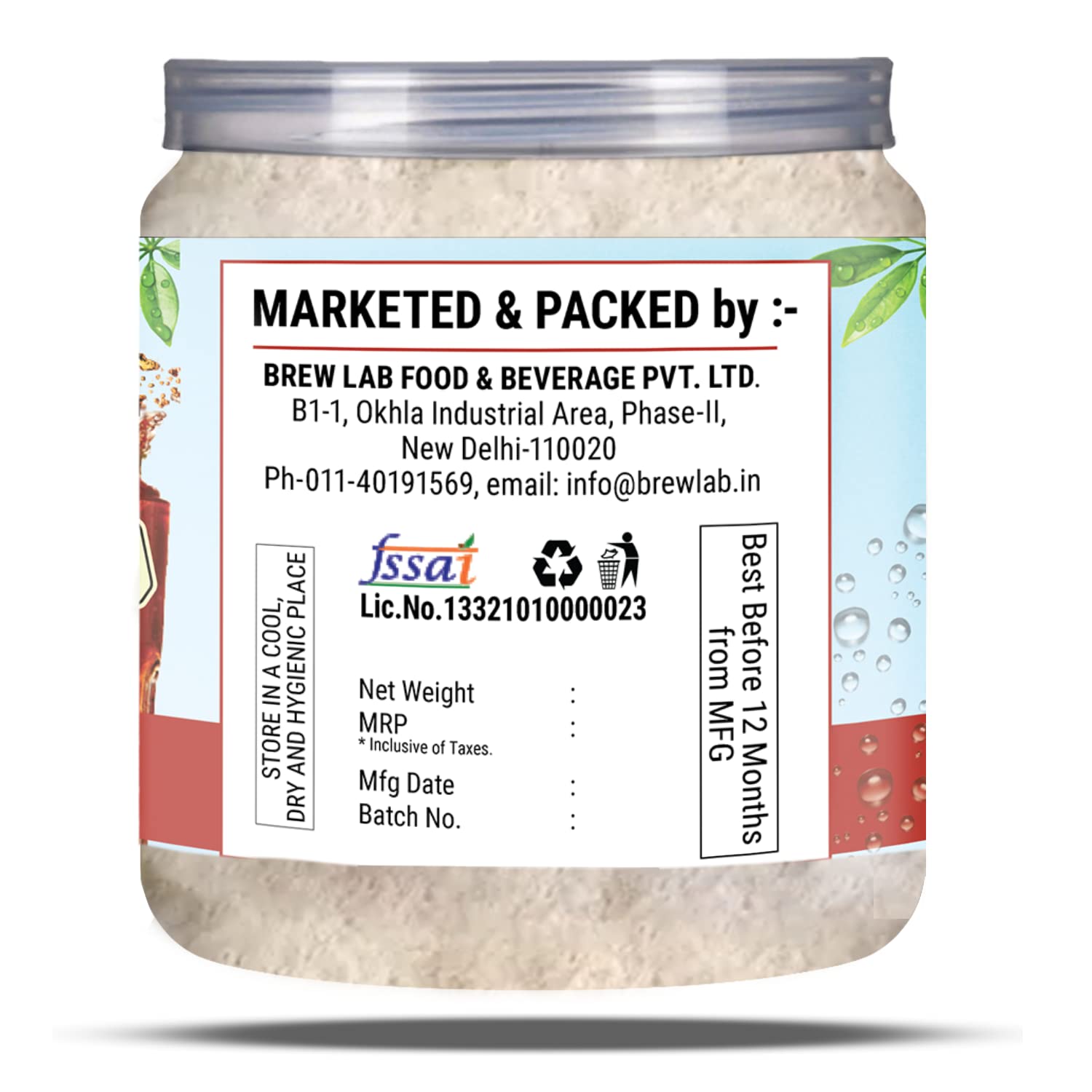 Brew Lab Instant Lemon Iced Tea-250Gm | Iced Tea | Ice Tea Premix Powder | Summer Drink | Instant Premix Tea for Vending Machine | Ready to Drink Tea Iced Tea Vacuum Pack (250 g) 1