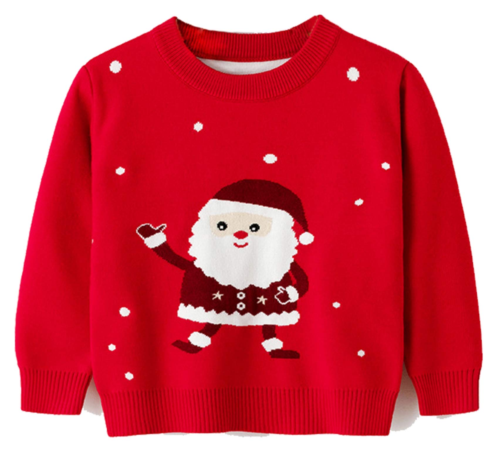 HILEELANG Toddler Boy Girl Christmas Sweater Pullover Reindeer Elk Snowman Sweatshirts Tops