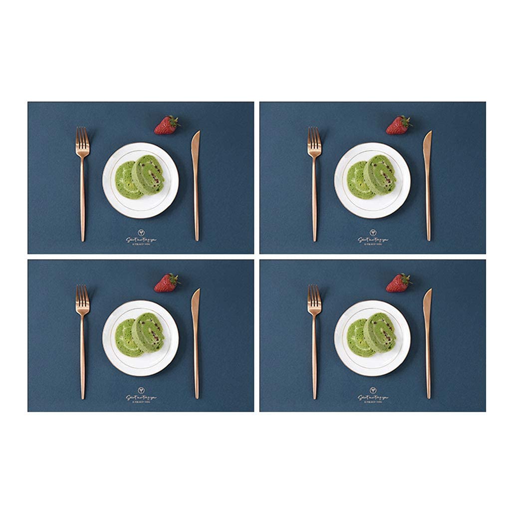 Sets de table antidérapants et résistants à la chaleur couleur bleu (lot de 4)