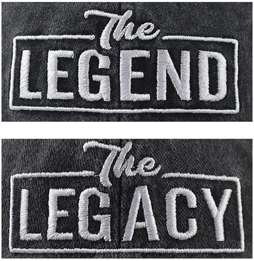 Set of 2PCS The Legend and The Legacy Hat for Dad Son, Funny Cotton Adjustable Parents- Child Baseball Cap - Image 2