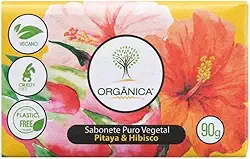 Orgânica Sabonete em Barra Puro Vegetal Vegano 90g Pitaya e Hibisco