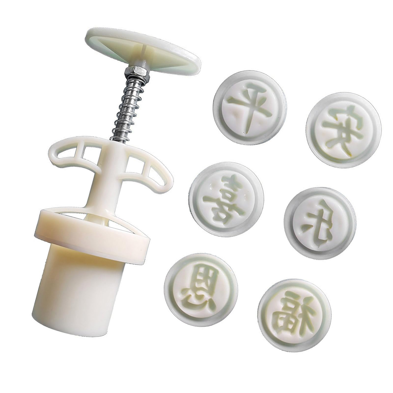 MICFENY 25g Dessert Dessert Pressing Tool Chinese Characters Shape Pastries Tool ABS Texture for Festival Baking