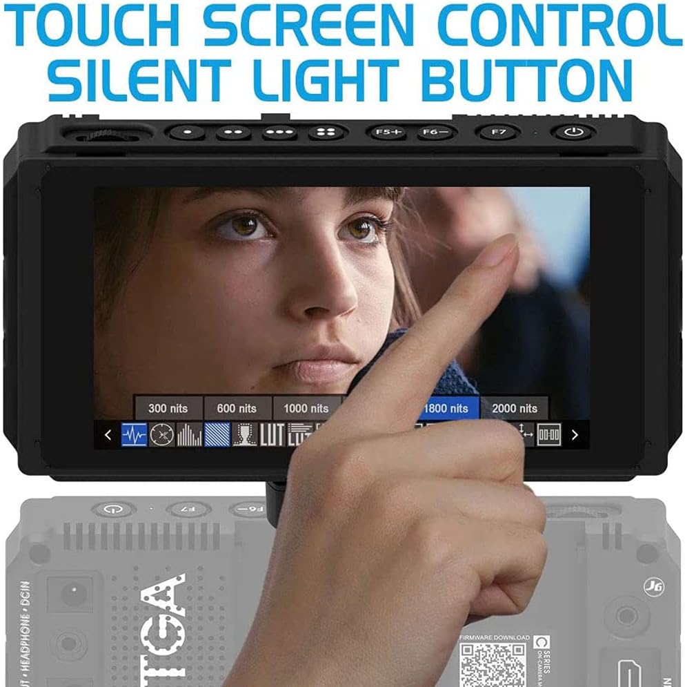 C50TLS 5 Inch IPS DSLR Camera Field Monitor 2000nit Daylight Viewable 3D LUT Touch Screen with 4K HDMI 3G SDI Input/Output,Dual NP-F Battery Mount System