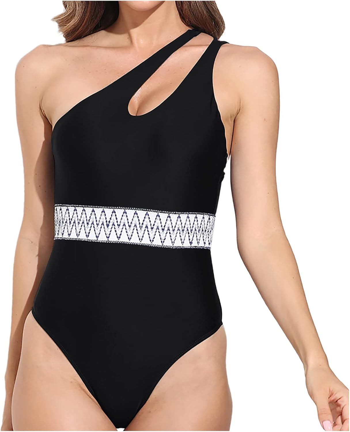 One Shoulder Swimsuits for Women High Cut Bikini Cheeky One