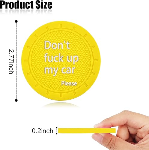 Miniatura 9 de 4 posavasos para automóvil, Don't Fuck Up My Car Please, portavasos antideslizante universal integrado decorativo divertido, accesorios interiores