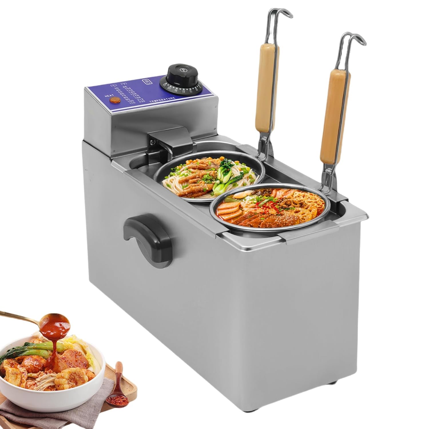 FBJAMZ Commercial Electric Pasta Cooker,Adjustable Temperature Noodle Boiler Strainer Restaurants, Cafes Canteens Ideal Spaghetti Cooking