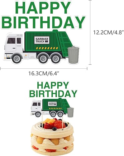 Miniatura 7 de Suministros de fiesta de camión de basura, pancarta de feliz cumpleaños de camión de basura, globos temáticos de camión de basura, adornos para