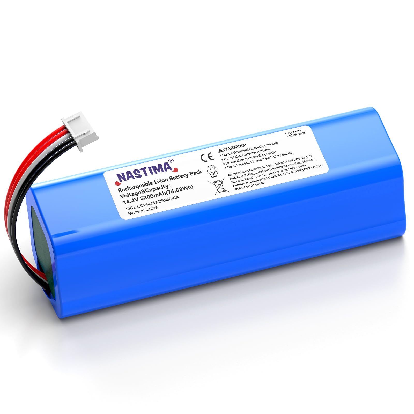 NASTIMA 14,4V 5200mAh Li-ion Ersatzakku für Ecovacs Deebot Ozmo 950, Deebot T8 T8+, Deebot T9 T9+, Deebot T10 T10+, Ersatz Akku für Deebot X1 Omni, Deebot T20 Omni Serie Staubsauger