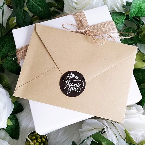 Miniatura 5 de Supla 150 juegos de tarjetas de agradecimiento con sobres, calcomanías de agradecimiento a granel, 6 diseños de pizarra floral de agradecimiento,