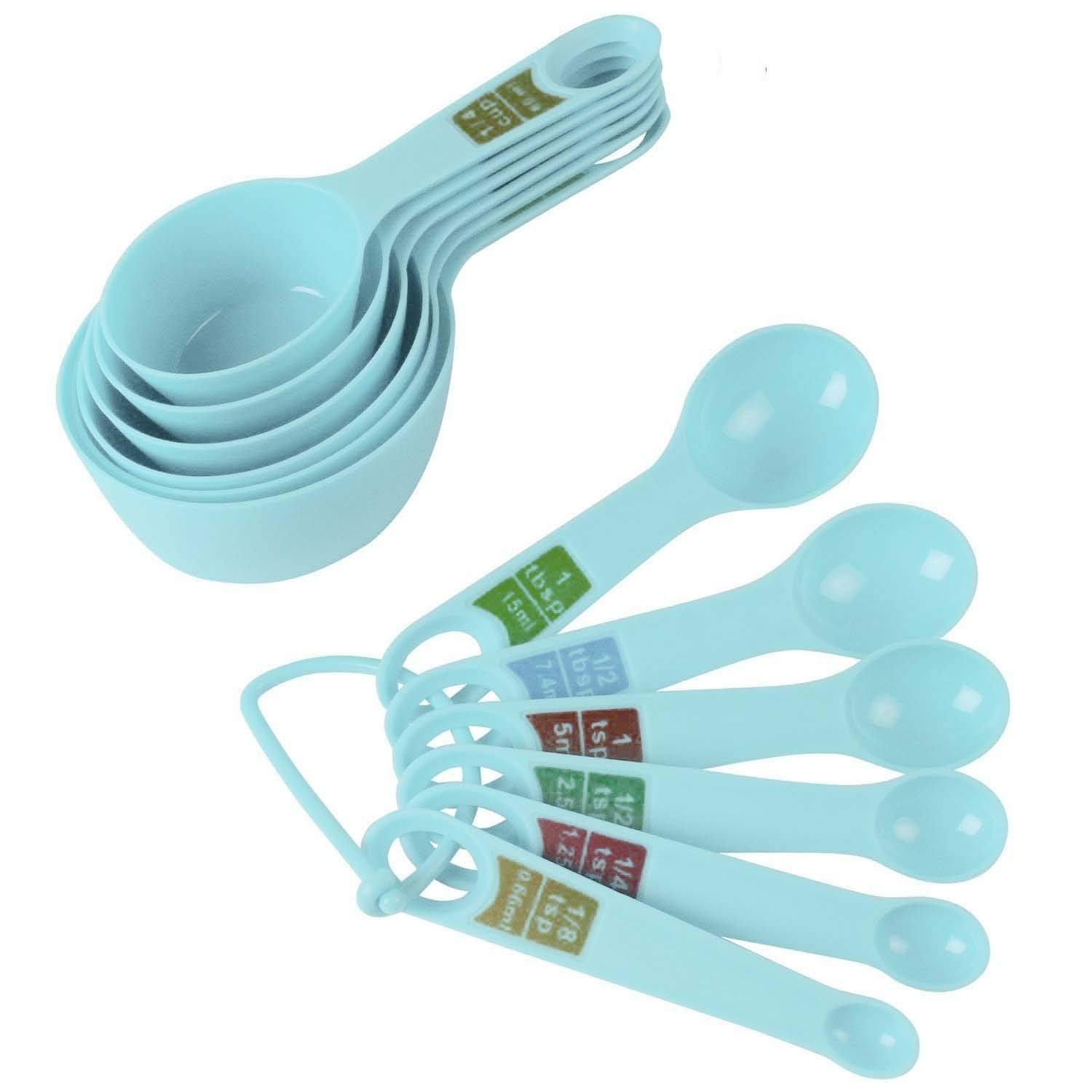 12 Pieces Measuring Cup & Spoon Set | Food-Grade, BPA Free, Multipurpose Kitchen Tool (Plastic, Assorted Colour)