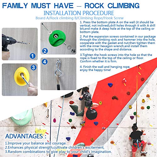 image for Newtion 25 Multi-Size Rock Climbing Holds for Kids and Adult,DIY Rock 