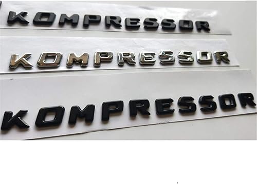 KOMPRESSOR - Adhesivo decorativo para guardabarros de cajuela y emblemas cromados, negro mate, para Mercedes Benz AMG (negro brillante)