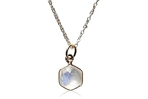 Gold Stone Genuine Moonstone Necklace: A Dazzling Touch of Gemmi June Brilliance