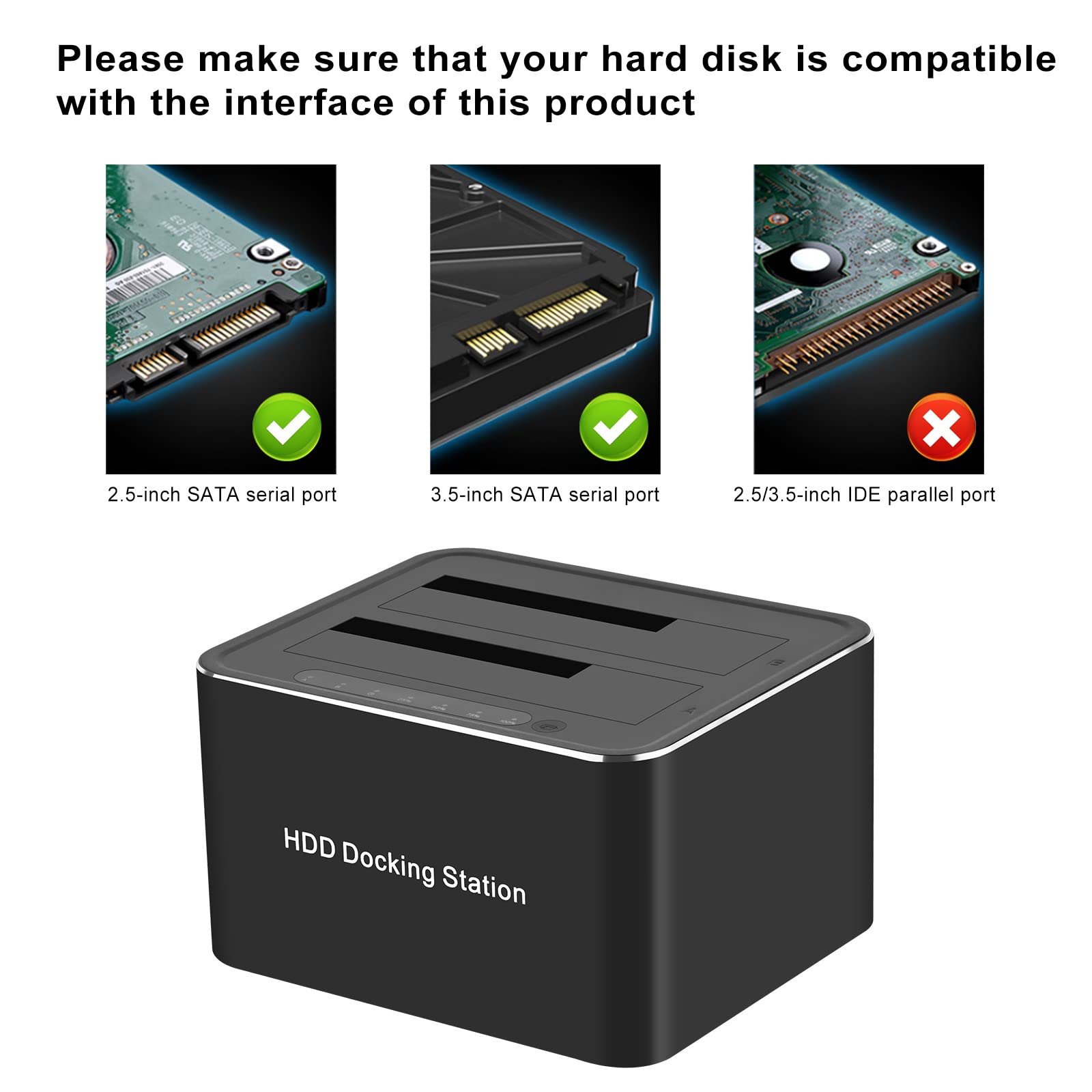 MOUDOAUER USB 3.0 SATA podwójny dysk twardy podstawa mobilny dysk twardy klon offline 2,5/3,5 cala dysk akcesoria