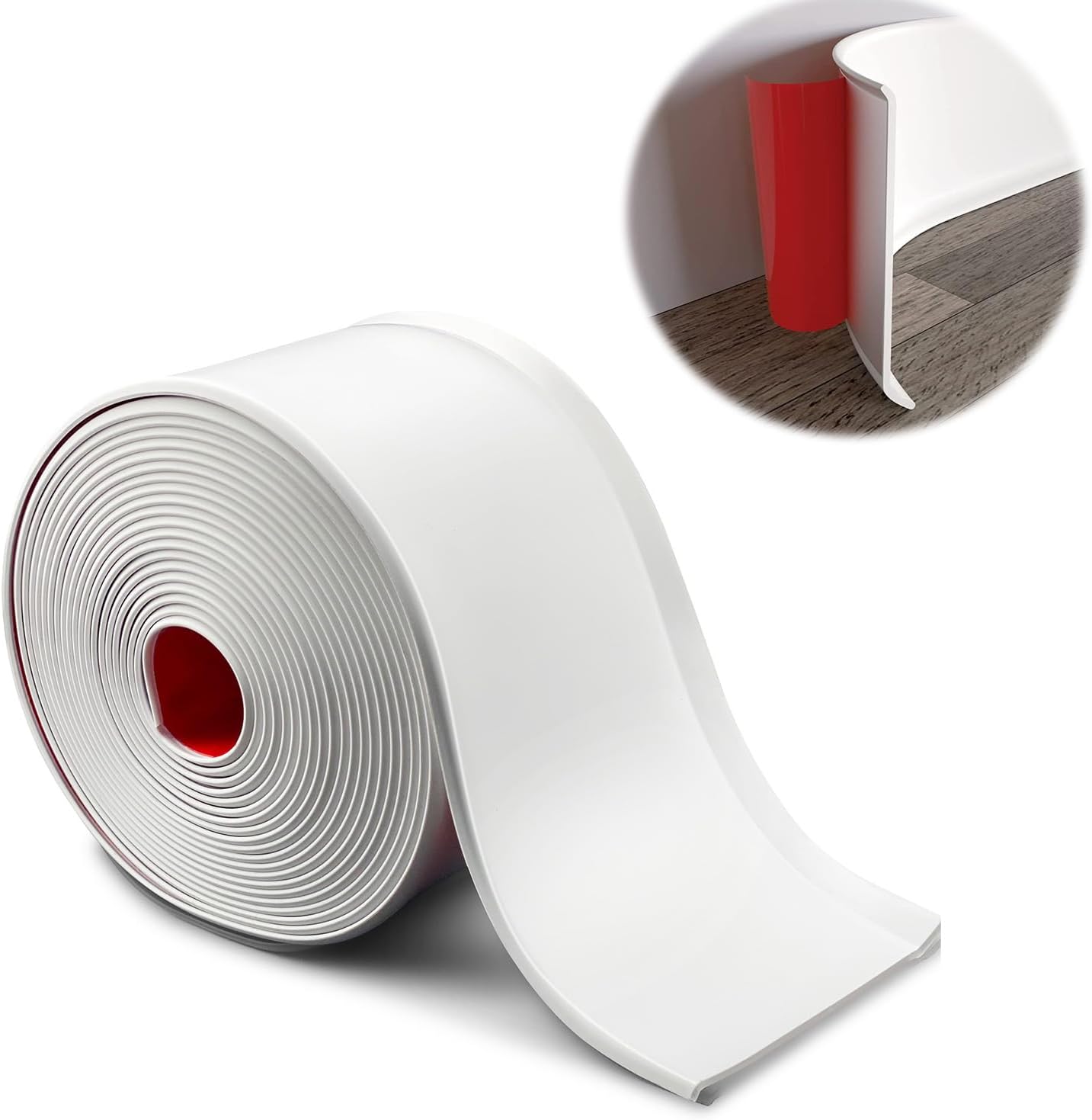 SHOWMEMY Vinyl Wall Base Baseboard Molding Trim, Self