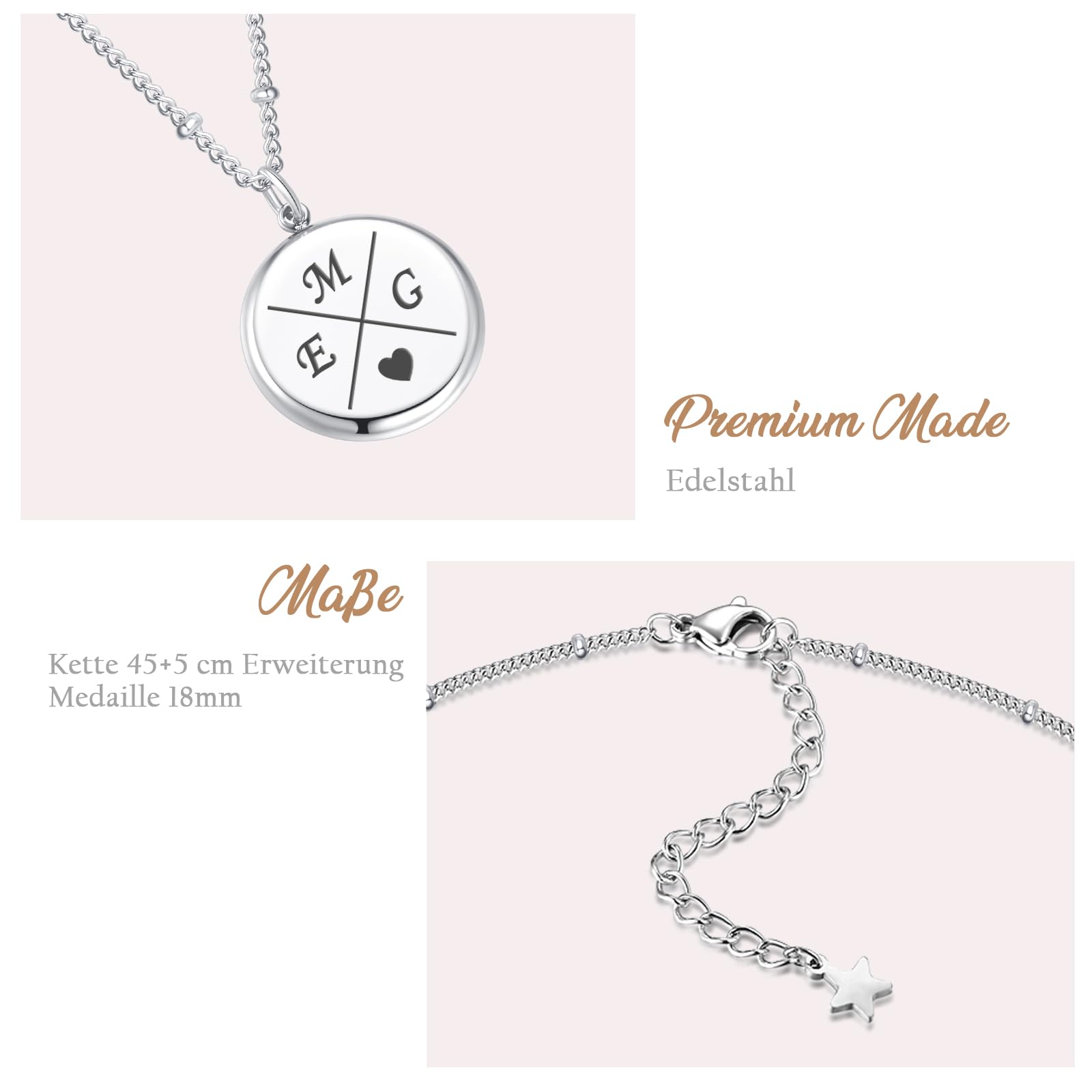 TMT Personalisierte Kette Damen mit Buchstaben | Kette mit Gravur mit Buchstaben Anhänger | Schöne Namenskette Gold Silber und Rosegold mit Initialien für Weihnachten, Geburtstag