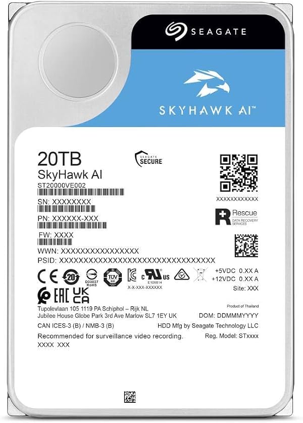 Seagate Skyhawk AI ST20000VE002 - Disco Duro - 20 TB - SATA 6Gb/s