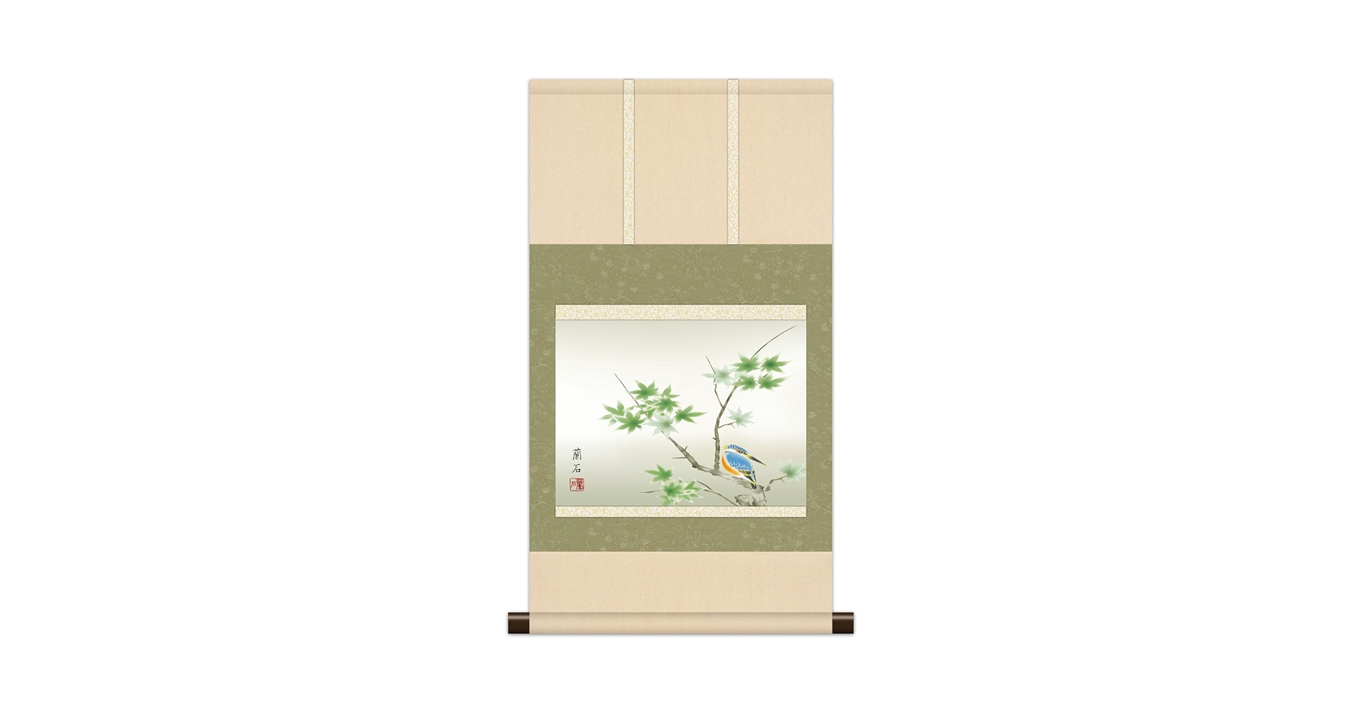朝井観波「山茶花」日本画 金泥仕様 掛軸 花鳥図 　　日本美術院院友 師十畝 朝井観波「山茶花」日本画 金泥仕様 掛軸 花鳥図 日本美術院院友