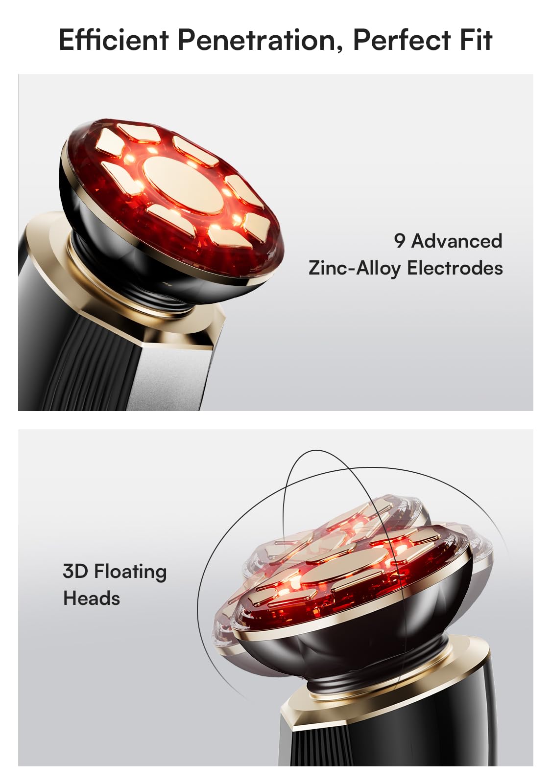 INIA 3-in-1 Skin Tightening Device True Beauty Glow Facial Massager Red Light Therapy for Face and Neck