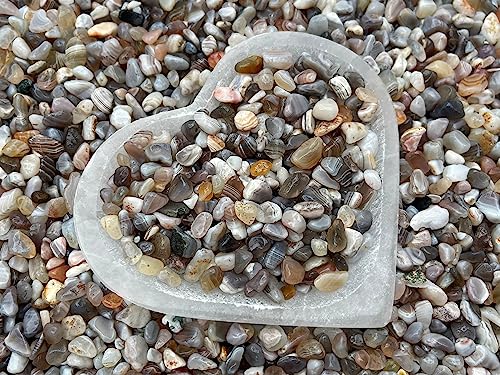 Image of GAF TREASURES 2 oz Lot Natural Botswana Agate Semi Tumbled Gemstone Chips, Crushed Mini Crystals, Undrilled Crystal Chips