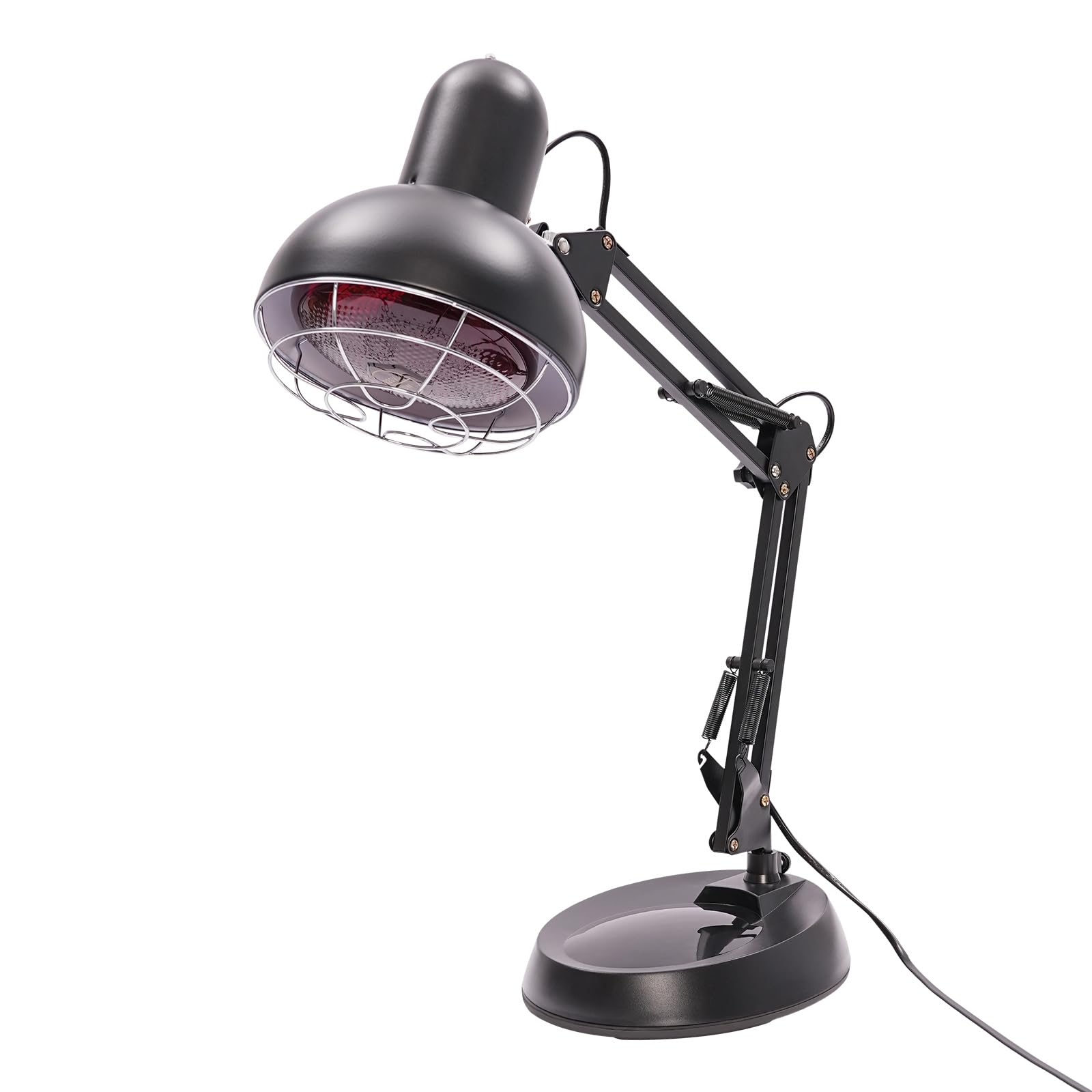 Lampa na podczerwień, 150 W, czerwone światło, światło na podczerwień, do użytku domowego, regulowane ramiona nośne, 180°, zestaw lamp na podczerwień do leczenia (czarna)
