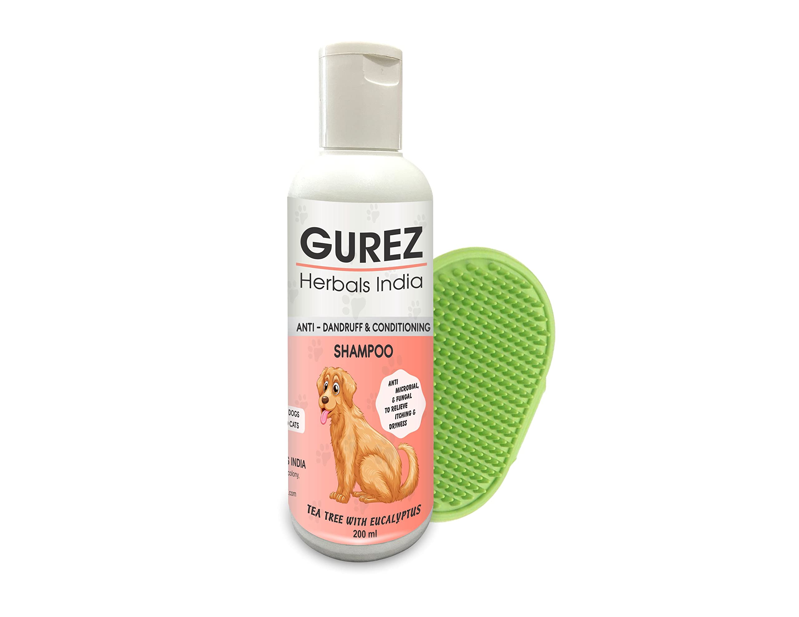 Gurez Herbals India Anti-Dandruff & Conditioning Anti-itching Pet Shampoo for Dogs and Cats 200ml with (Buy 1 Get 1 Free Bathing and Grooming Hand Brush for Pets) (B09TZ5NBN4) Amazon Price History, Amazon Price Tracker