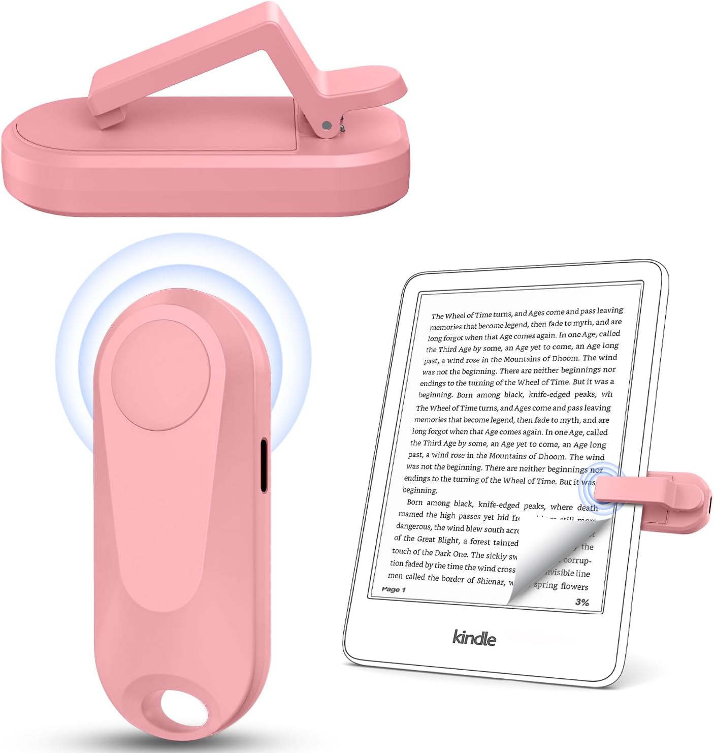 [Case-Friendly] Page Turner for Kindle Paperwhite Oasis Kobo eReaders, Camera Camcorder Remote Controls, Page Turner Clicker for ipad Tablets Reading Novels with Wrist Strap Storage Bag